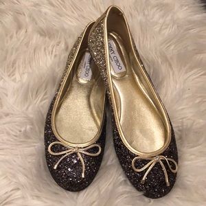 LIKE NEW- Jimmy Choo glitter ballet flats